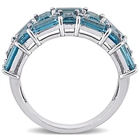 Julianna B 10K White Gold London Blue Topaz & 0.08CTW Diamond Ring
