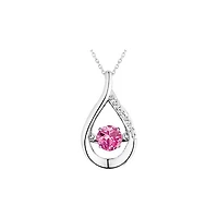 Sterling Silver Created Sapphire & Cubic Zirconia Dancing Pendant