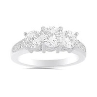 Sterling Silver Created White Sapphire Ring