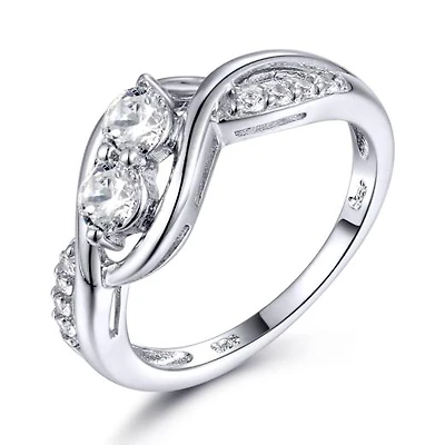 Sterling Silver Created White Sapphire Ring