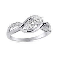 Sterling Silver Created White Sapphire Ring