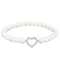 Sterling Silver 6-7mm Freshwater Pearl & Cubic Zirconia Bracelet