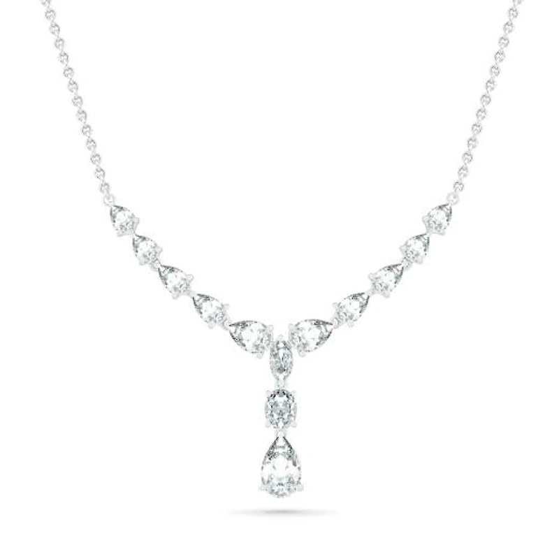 Sterling Silver Created White Sapphire Necklace
