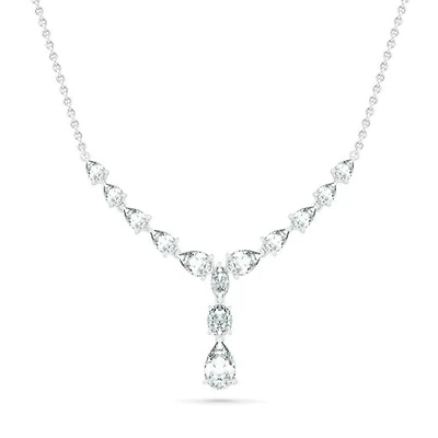 Sterling Silver Created White Sapphire Necklace