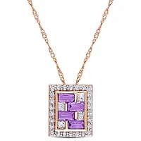 Julianna B 10K Rose Gold Amethyst & White Topaz Pendant
