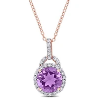 Julianna B Sterling Silver Amethyst & White Topaz Pendant