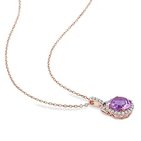Julianna B Sterling Silver Amethyst & White Topaz Pendant