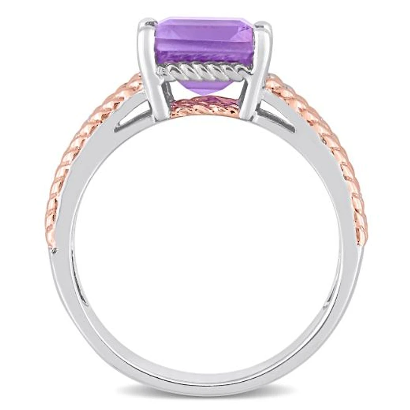 Julianna B Sterling Silver Amethyst & White Topaz Ring