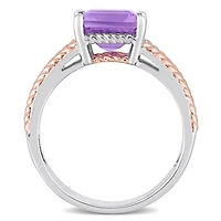 Julianna B Sterling Silver Amethyst & White Topaz Ring