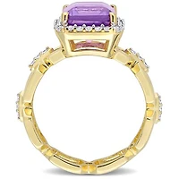 Julianna B Sterling Silver Amethyst & 0.06CTW Diamond Ring