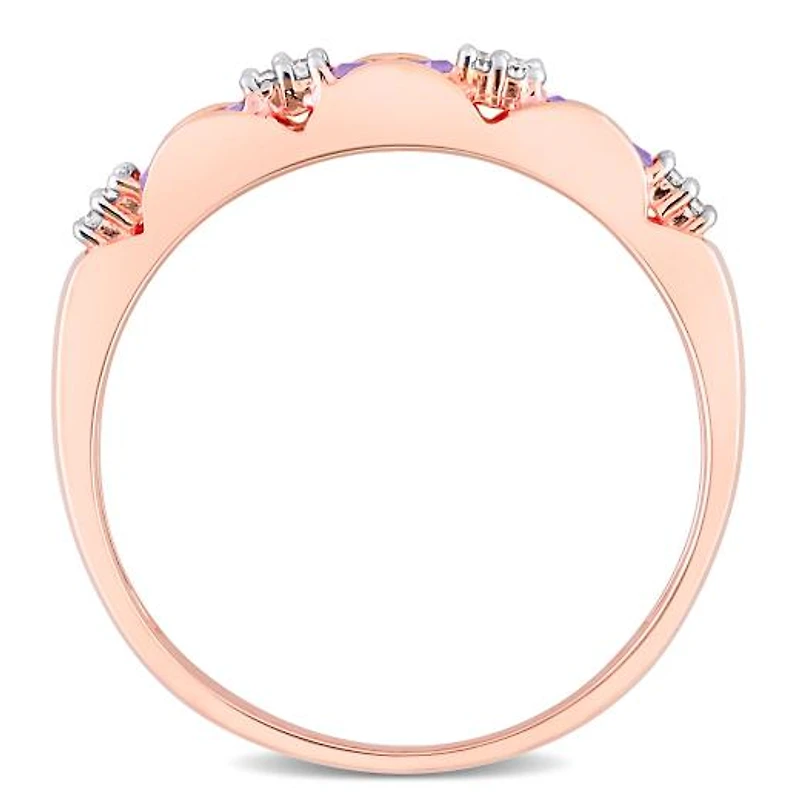 Julianna B 10K Rose Gold Amethyst & 0.07CTW Diamond Ring