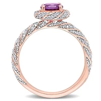 Julianna B 14K Rose Gold Amethyst & 0.25CTW Diamond Ring