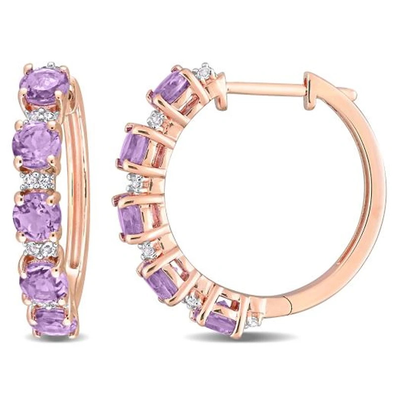 Julianna B Sterling Silver Amethyst & White Topaz Earrings