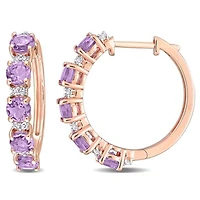 Julianna B Sterling Silver Amethyst & White Topaz Earrings