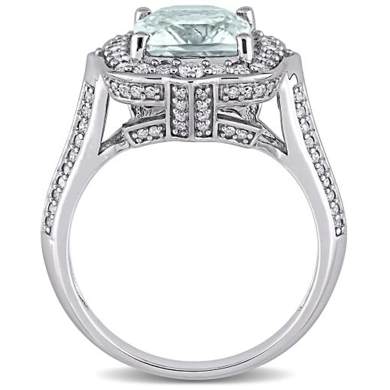 Julianna B 14K White Gold Aquamarine & Diamond Ring