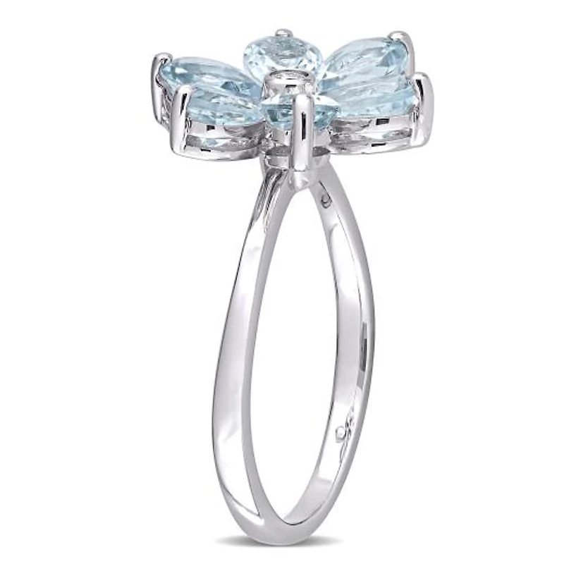 Julianna B 14K White Gold Aquamarine & 0.02ctw Diamond Ring