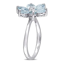 Julianna B 14K White Gold Aquamarine & 0.02ctw Diamond Ring