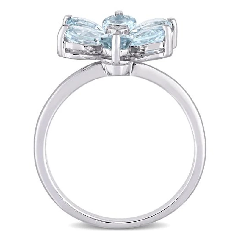 Julianna B 14K White Gold Aquamarine & 0.02ctw Diamond Ring