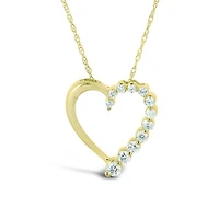 10K Yellow Gold 0.20CTW Diamond Journey Heart Pendant