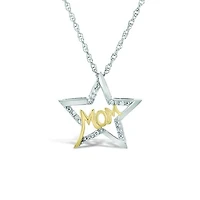 Sterling Silver & 10K Yellow Gold 0.07CTW Diamond Star Mom Pendant