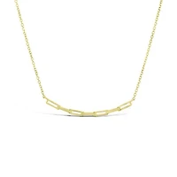 10K Yellow Gold Paperclip Bar Necklace