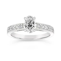 Diamond Revelations 14K White Gold Oval Bridal Ring 1.00CTW I1/I