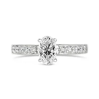 Diamond Revelations 14K White Gold Oval Bridal Ring 1.00CTW I1/I
