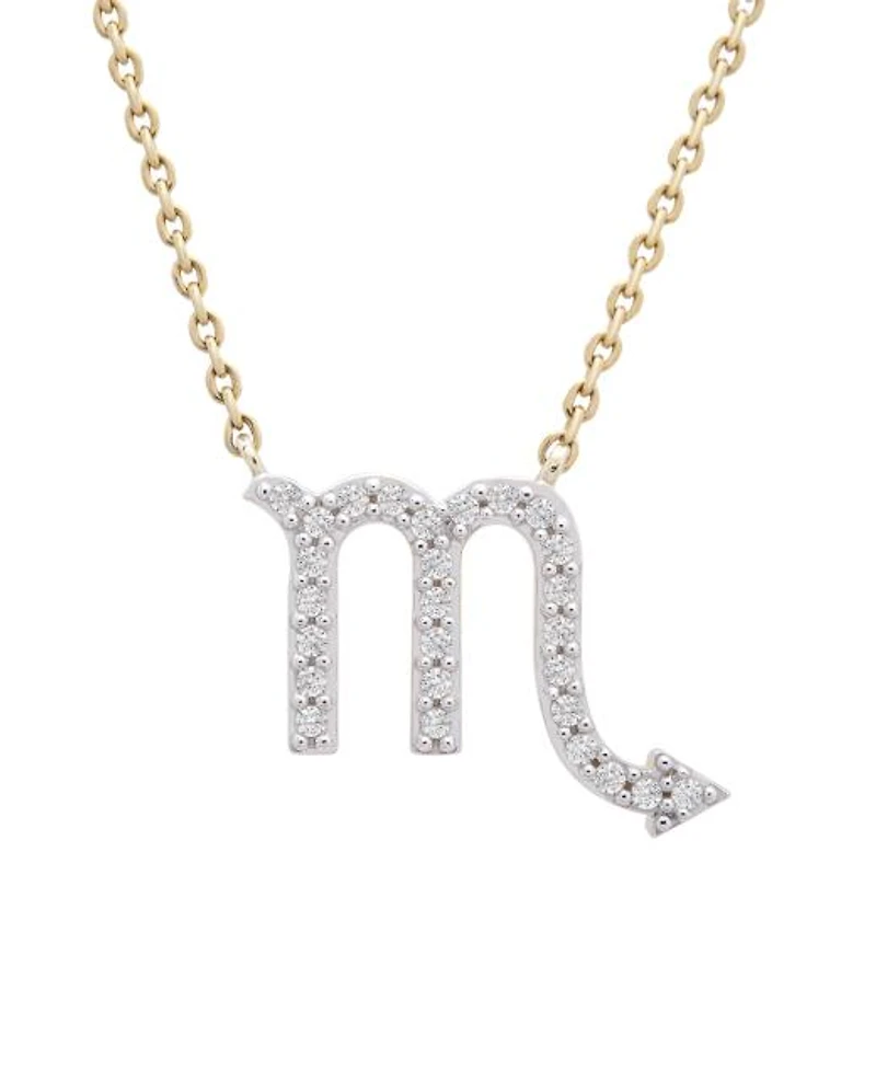 10K Yellow Gold Scorpio 0.10CTW Diamond Pendant