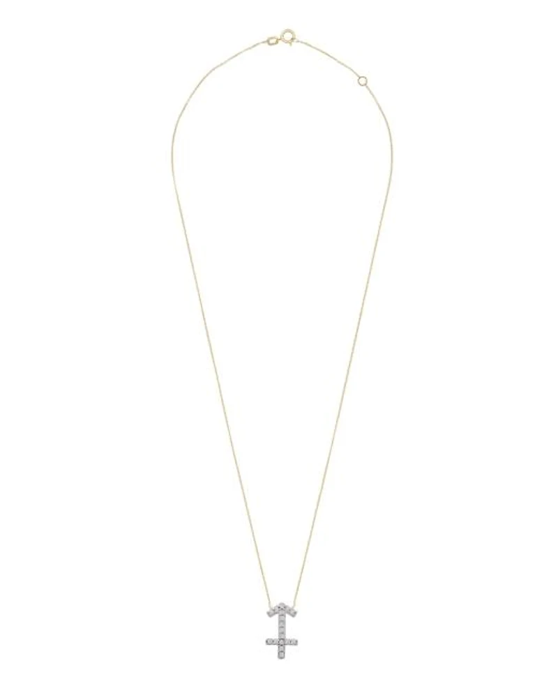 10K Yellow Gold Sagittarius 0.10CTW Diamond Pendant