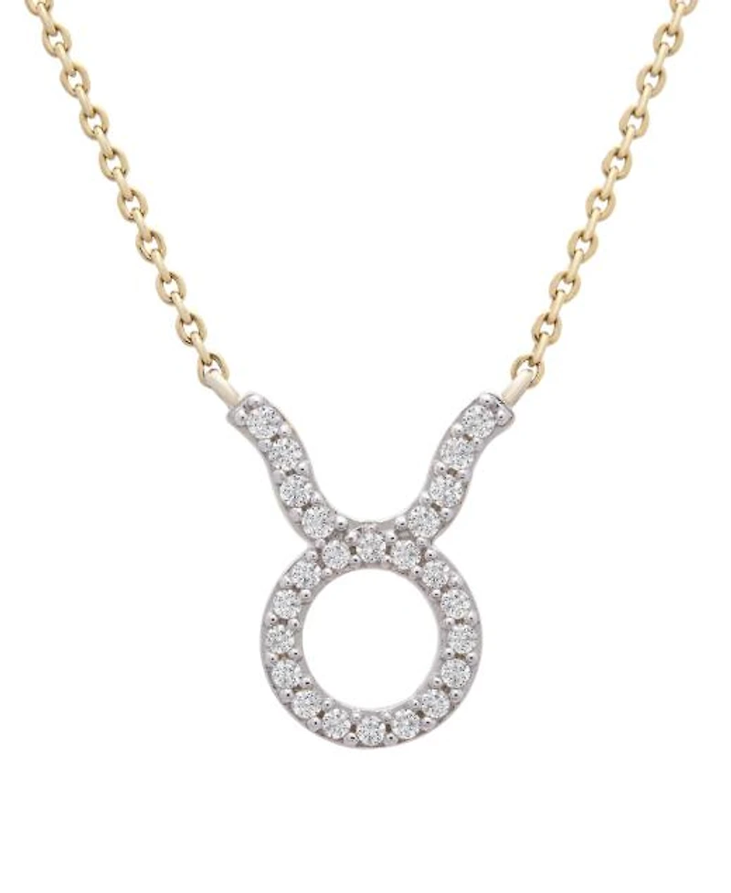 10K Yellow Gold Taurus 0.10CTW Diamond Pendant