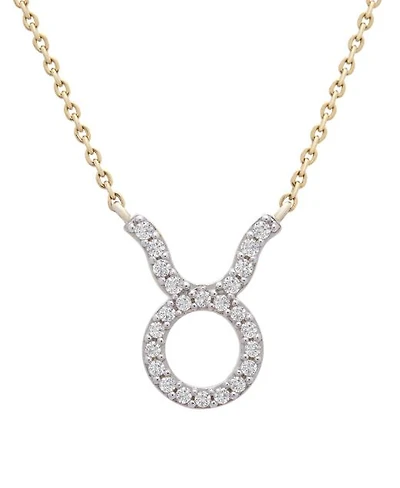 10K Yellow Gold Taurus 0.10CTW Diamond Pendant