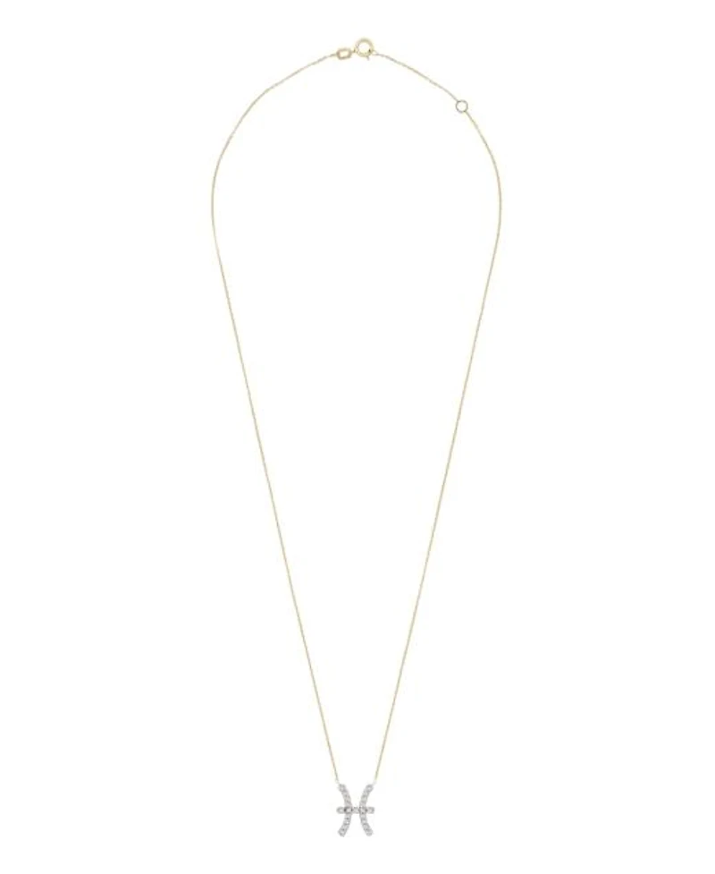 10K Yellow Gold Pisces 0.10CTW Diamond Pendant