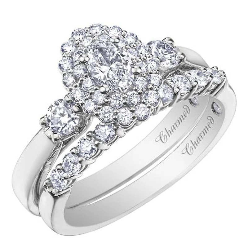 Charmed By Richard Calder 14K White Gold 0.87CTW Oval Diamond Ring