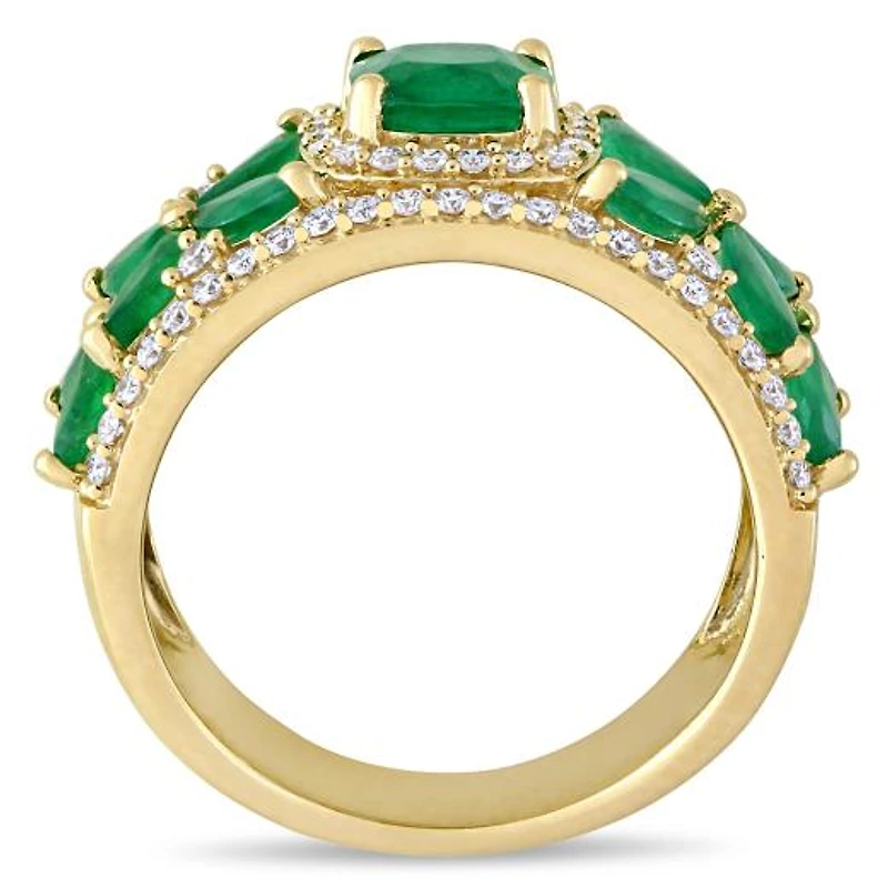 Julianna B 14K Yellow Gold Emerald & Diamond Ring