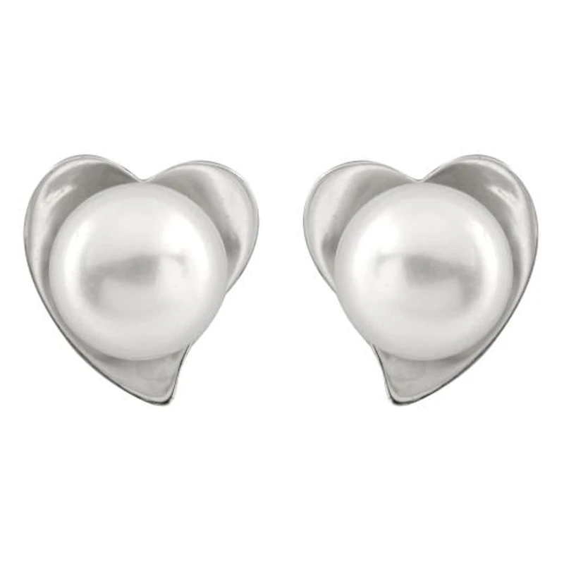 Sterling Silver 6-7mm White Freshwater Pearl Earrings