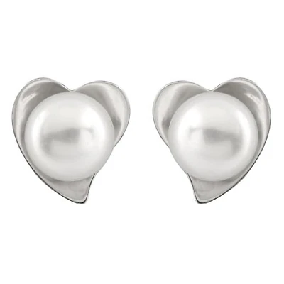 Sterling Silver 6-7mm White Freshwater Pearl Earrings