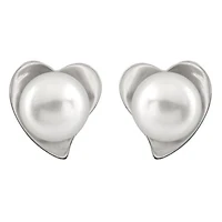 Sterling Silver 6-7mm White Freshwater Pearl Earrings
