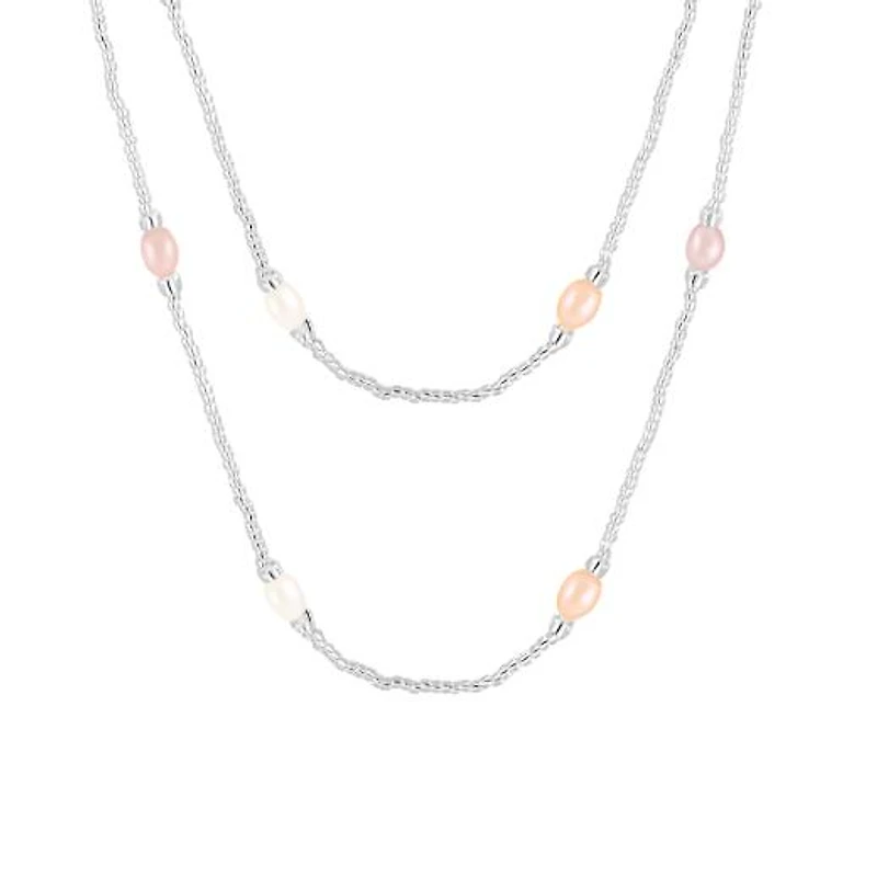 36" Endless 7-8mm Freshwater Pearl Necklace with Glass Beads
