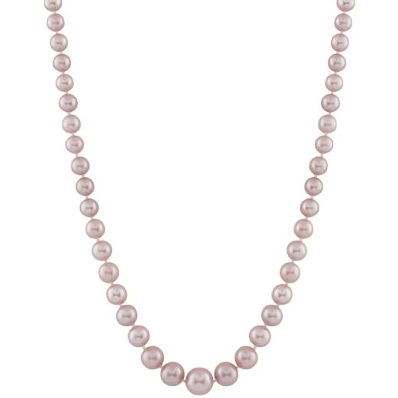 14K Yellow Gold 4-8mm Pink Freshwater Pearl 18" Necklace
