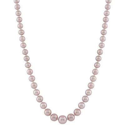 14K Yellow Gold 4-8mm Pink Freshwater Pearl 18" Necklace