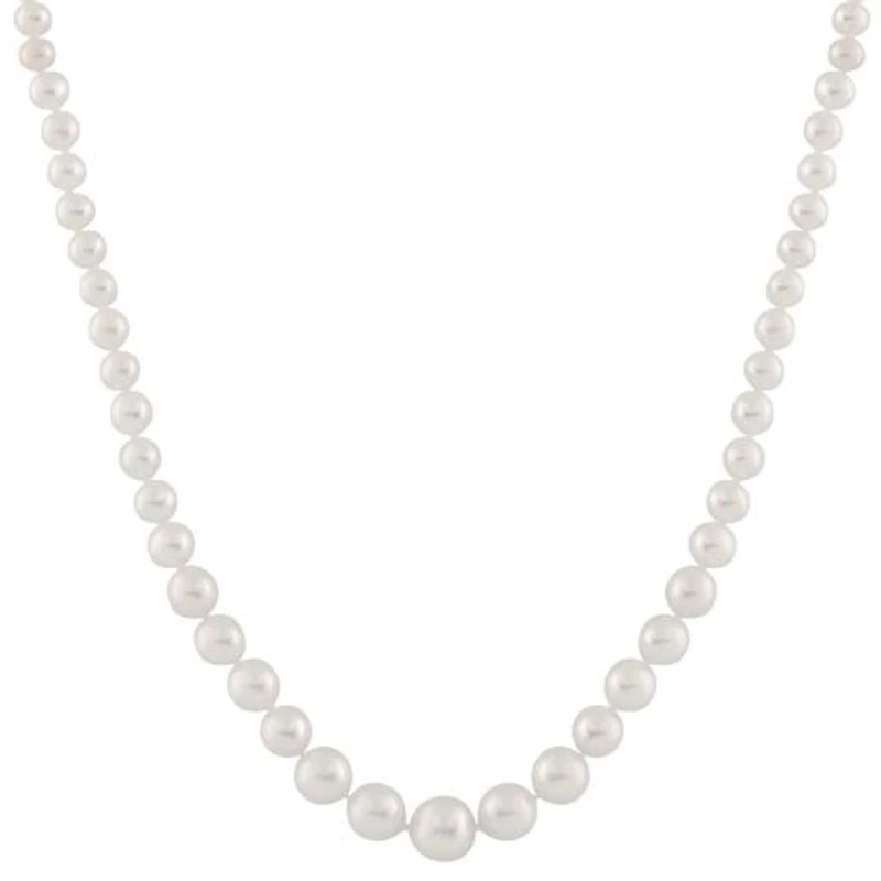 14K Yellow Gold 4-8mm White Freshwater Pearl 18" Necklace