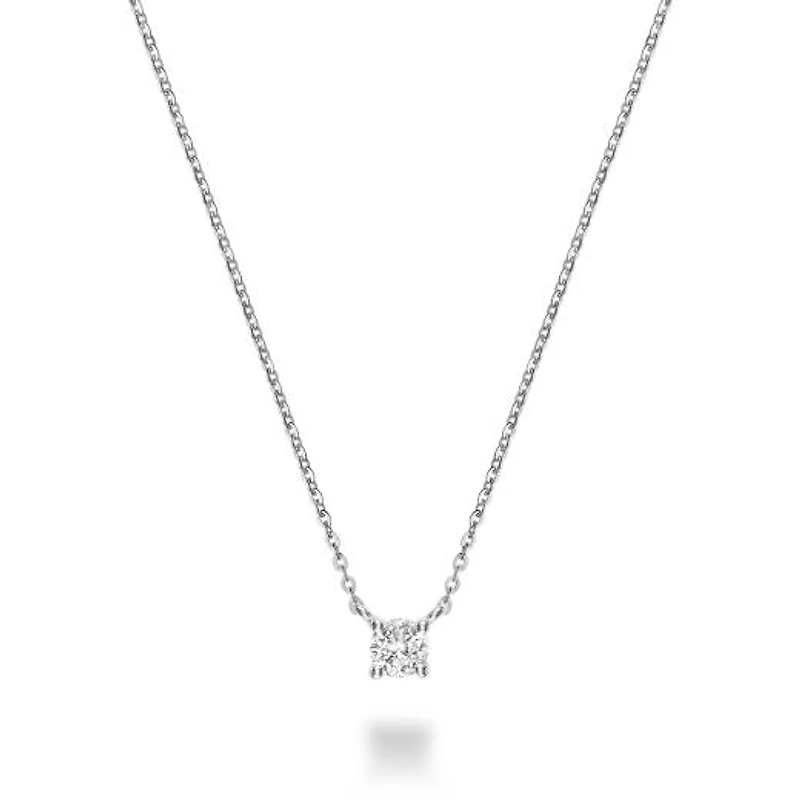 10K White Gold 0.07CT Diamond Solitaire Pendant
