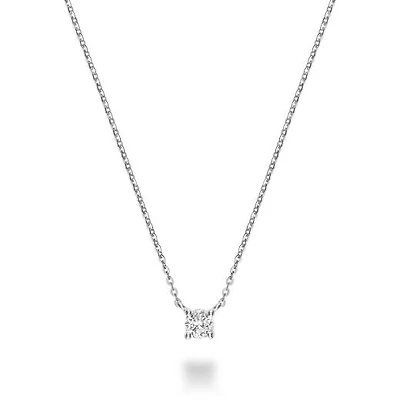 10K White Gold 0.07CT Diamond Solitaire Pendant