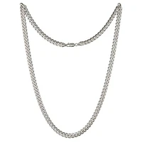 Sterling Silver 24" 7.2mm Pave Cut Curb Chain