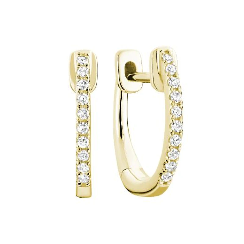 10K Yellow Gold 0.05CTW Diamond Hoops