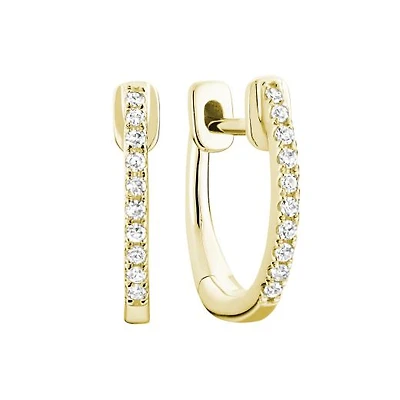 10K Yellow Gold 0.05CTW Diamond Hoops