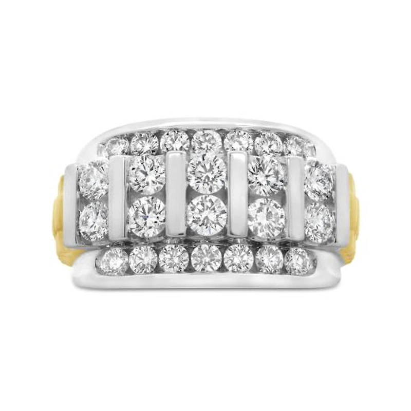 10K White and Yellow Gold Lab Grown 2.94CTW Diamond Band