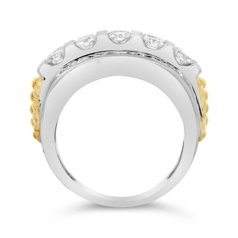 10K White and Yellow Gold Lab Grown 2.94CTW Diamond Band