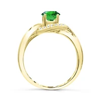 10K Yellow Gold Emerald & Diamond Ring