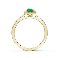 14K Yellow Gold Emerald & Diamond Ring